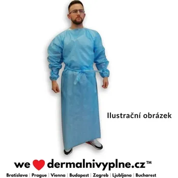 Zdravotnický bílý ochranný jednorázový plášť, UNI, 1 ks