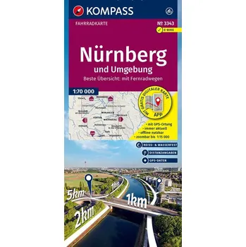 KOMPASS Fahrradkarte 3343 Nürnberg und Umgebung 1:70.000