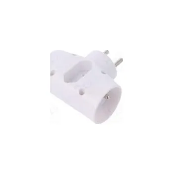 Konektor napájecí AC rozbočka 2P 230VAC 2,5A bilá