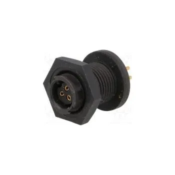 Elektrická zásuvka Konektor kulatý Řada EN2 zásuvka zásuvka Povrch zlacený 6,5A