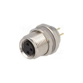 Elektrická zásuvka Konektor M8 zásuvka PIN 3 do panelu,matice zepředu zásuvka