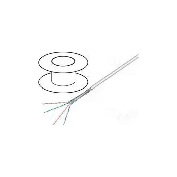 Síťový kabel Vodič SF/UTP 5e lanko CCA 4x2x26AWG PVC šedá 100m Økab 5,7mm