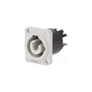Elektrická zásuvka Konektor kulatý zásuvka CLIFFCON-P 20A 250VAC do panelu šedá