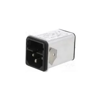 Elektrická zásuvka Konektor napájecí AC zásuvka vidlice 6A 250VAC fastony 6,3mm