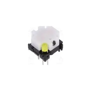 Switch Switch keypad Pos 2 SPST-NO 0.1A/28VDC white LED yellow THT