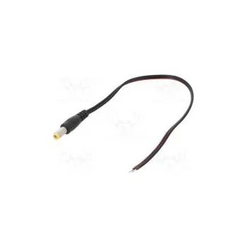 elektrický kabel Kabel vodiče,DC 5,5/2,5 zástrčka přímý 0,5mm2 černá 0,2m