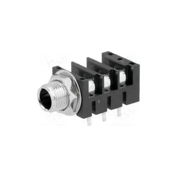 Elektrická zásuvka Zásuvka Jack 6,35mm zásuvka stereo s trojitým vypínačem THT