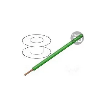 elektrický kabel Vodič TLY lanko Cu 0,22mm2 zelená PVC 150/300V 50m Třída 5