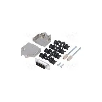 Elektrická zásuvka D-Sub PIN 15 zástrčka vidlice lisované kontakty přímý pájení