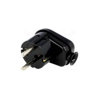 Elektrická zásuvka Konektor napájecí AC vidlice zástrčka 2P+PE 230VAC 16A černá