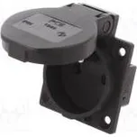 Konektor napájecí AC zásuvka 2P+PE 230VAC 16A černá PIN 3