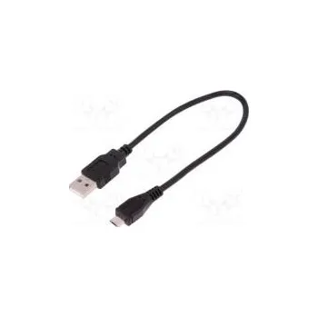 Elektrická zásuvka Kabel USB 2.0 USB A vidlice, USB B zásuvka 250mm černá