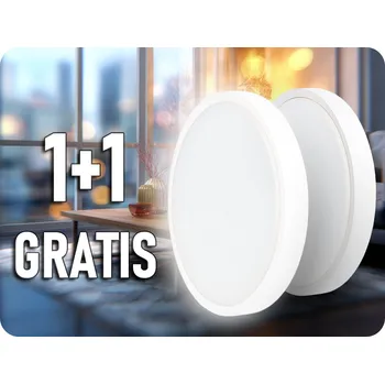 Osvětlení LED SVÍTIDLO 18W, 1830LM, IP44, KULATÉ, BÍLÝ RÁM, 1+1 zdarma! Teplá bílá