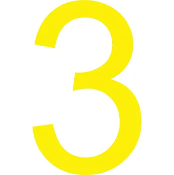 Kancelář Skladová podlahová značka - 3, 16 cm, 40 ks, žlutá