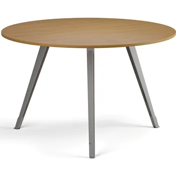 Psací stůl B2B Partner Konferenční stůl PRIMO ZEN, průměr 120 cm, šedostříbrná podnož, buk