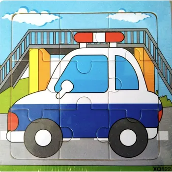 puzzle pro nejmenší Dřevěné puzzle Policie 9 dílků
