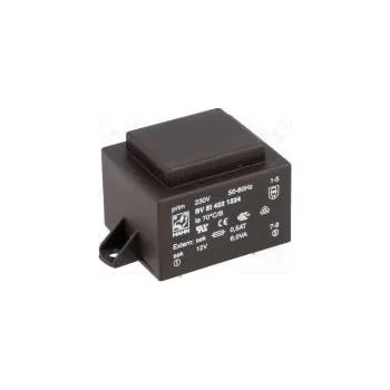Transformátor Transformátor zalévaný 6VA 230VAC 12V 500mA PCB 200g