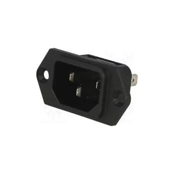 Elektrická zásuvka Konektor napájecí AC zásuvka vidlice 10A 250VAC IEC 60320