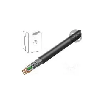 Síťový kabel Vodič S/FTP 7 externí drát OFC 4x2x23AWG polyetylén černá