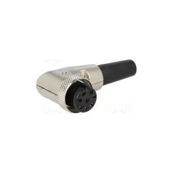 Elektrická zásuvka Zástrčka mikrofonní zásuvka PIN 8 s vývodkou na kabel