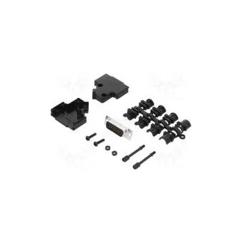 Elektrická zásuvka D-Sub PIN 15 zástrčka vidlice lisované kontakty úhlové 45°