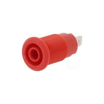 Krokosvorka Zásuvka banánek 4mm 24A Otv Ø12,2mm červená niklovaný 1kV