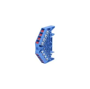 Svorka na lištu 1,5mm2 póly 4 svorky 16 modrá polykarbonát