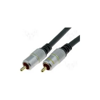 Audio kabel Kabel RCA vidlice,z obou stran 0,5m Povrch zlacený černá