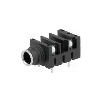 Elektrická zásuvka Zásuvka Jack 6,35mm zásuvka mono úhlové 90° do panelu THT