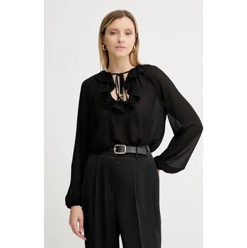Dámská halenka Halenka MICHAEL Michael Kors dámská, černá barva, hladká, MT541DQ7R3 99X, vel. M