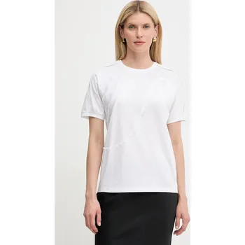 Bavlněné tričko BOSS Ekaria 50545660 bílá 00X, vel. XS