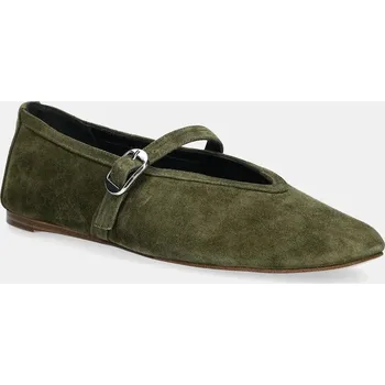 Dámské baleríny Semišové baleríny Nokwol Lova zelená barva, Lova Lova.Green.Suede 91X, EUR 37