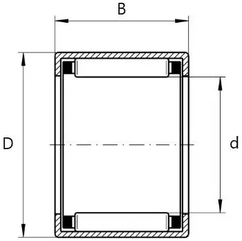 HK 0908 INA Jehlové ložisko s lisovaným pouzdrem