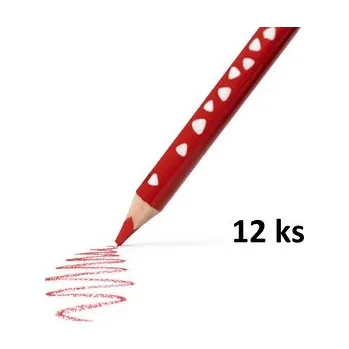 Pastelka RICO pastelka trojboká JUMBO, tuha průměr 5mm, 12 ks, červená