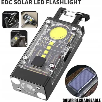 Svítilna Solární LED svítilna EDC s 9 režimy Dobíjecí venkovní svítilna na klíče
