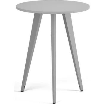 B2B Partner Konferenční stůl PRIMO VIBE, průměr 60 cm, šedostříbrná podnož, šedá