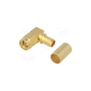 Elektrická zásuvka Zástrčka SMA vidlice úhlové 90° 50Ω pájení,krimpovací teflon