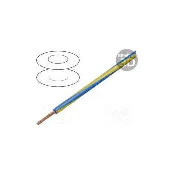 elektrický kabel Vodič LgY lanko Cu 0,5mm2 modro-žlutá PVC 300/500V 100m