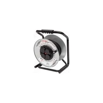 Napájecí kabel Prodlužovací síťový kabel Zásuvky 4 guma černá 25m 16A