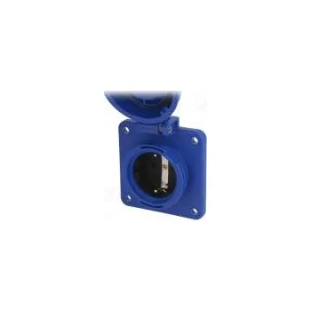 Elektrická zásuvka Konektor napájecí AC zásuvka zásuvka 2P+PE 250VAC 16A modrá