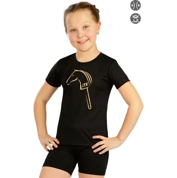 Dívčí tričko Triko dětské s krátkým rukávem J1363 LITEX Barva: černá, Velikost: 152