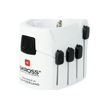 SKROSS Cestovní adaptér PRO, bílá, uzemněný, SKROSS 1.103145 566207