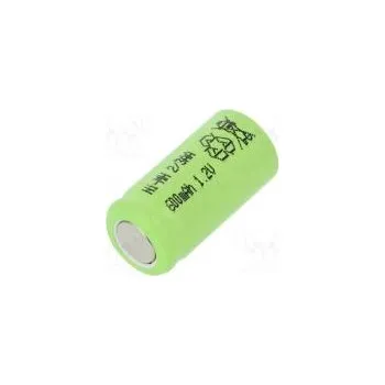 Článková baterie Akum Ni-MH 2/3AA 1,2V 600mAh pájecí očka Ø13,9x28,5mm