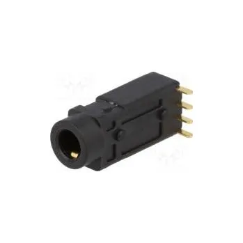 Elektrická zásuvka Zásuvka Jack 3,5mm zásuvka stereo póly 4 úhlové 90° na PCB