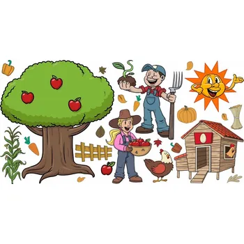Samolepící dekorace Farmář a farmářka samolepka na zeď - S