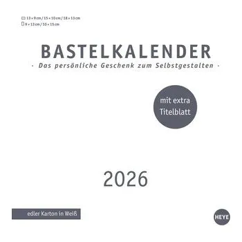 Premium-Bastelkalender weiß mittel 2026