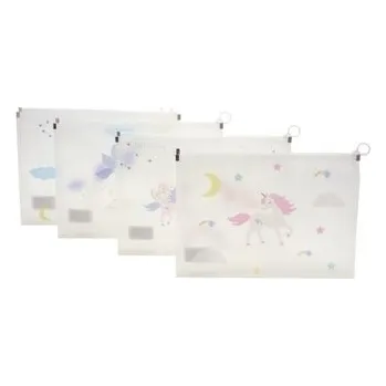 Set školních potřeb Složka plastová A4 - jednorožec na zip