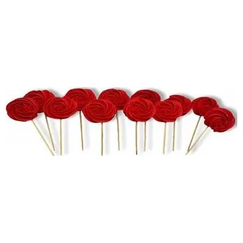 Přisada na vaření a pečení Cukrová lízátka červená 12ks - I LOVE CAKES