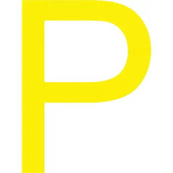 Kancelář Skladová podlahová značka - P, 16 cm, 40 ks, žlutá