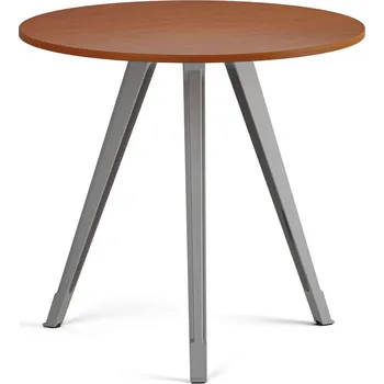 Psací stůl B2B Partner Konferenční stůl PRIMO ZEN, průměr 80 cm, šedostříbrná podnož, třešeň